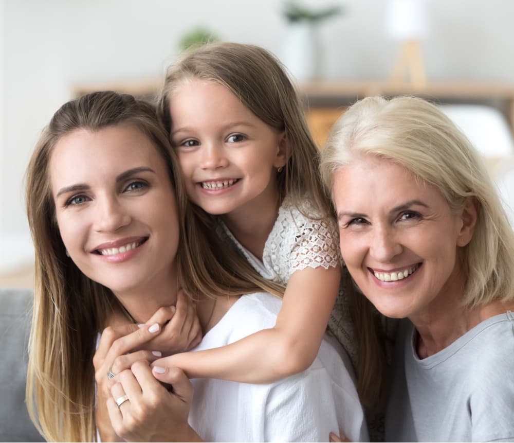 family smiling and having fun